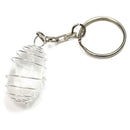 Clear Quartz Spiral Cage Keyring