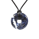 Sodalite Crystal Donut Pendant Necklace