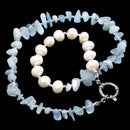Peaceful Mind Aquamarine & Freshwater Pearl Necklace