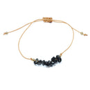 Black Agate Stone Chip Adjustable Bracelet
