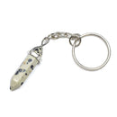 Dalmatian Jasper Crystal Point Keyring
