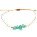 Green Aventurine Stone Chip Adjustable Bracelet