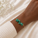Malachite Stone Chip Adjustable Bracelet