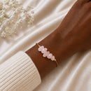 Rose Quartz Stone Chip Adjustable Bracelet