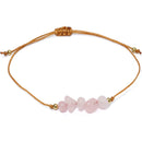 Rose Quartz Stone Chip Adjustable Bracelet