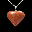 Red Goldstone Heart Pendant with Chain