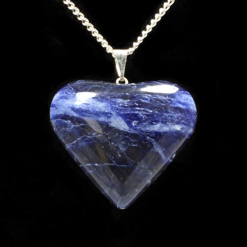 Sodalite Heart Pendant with Chain