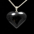 Black Obsidian Heart Pendant with Chain