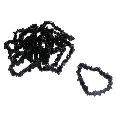 Black Obsidian Stone Chip Bracelet