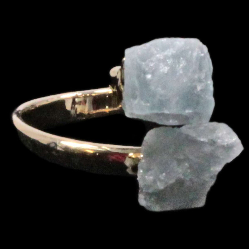 Aquamarine Crystal Adjustable Ring