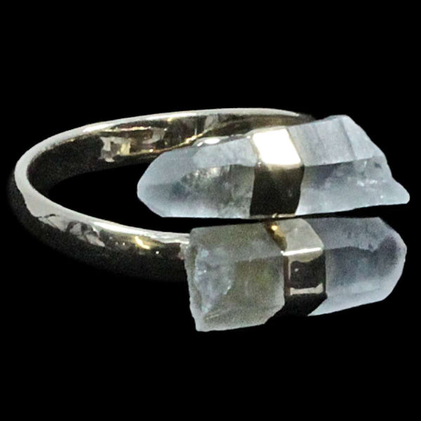 Clear Quartz Crystal Adjustable Ring