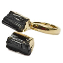 Black Tourmaline Crystal Adjustable Ring
