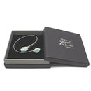 Aquamarine Crystal Adjustable Silver Bangle