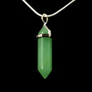 Green Aventurine Crystal Point Pendant With Chain