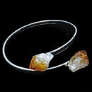 Citrine Crystal Adjustable Silver Bangle