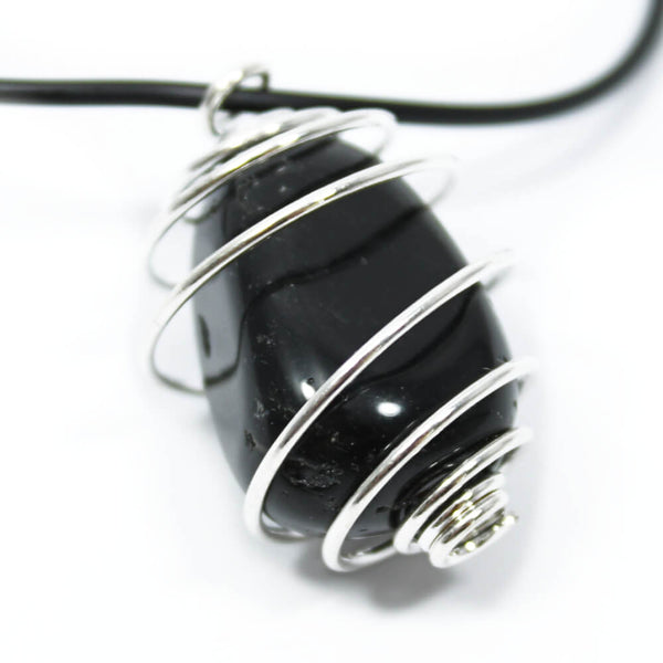 Black Obsidian Wire Wrapped Necklace