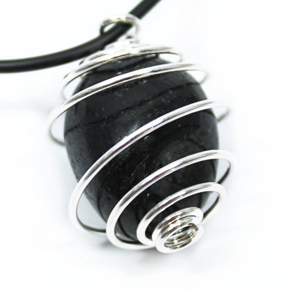 Black Tourmaline Wire Wrapped Necklace