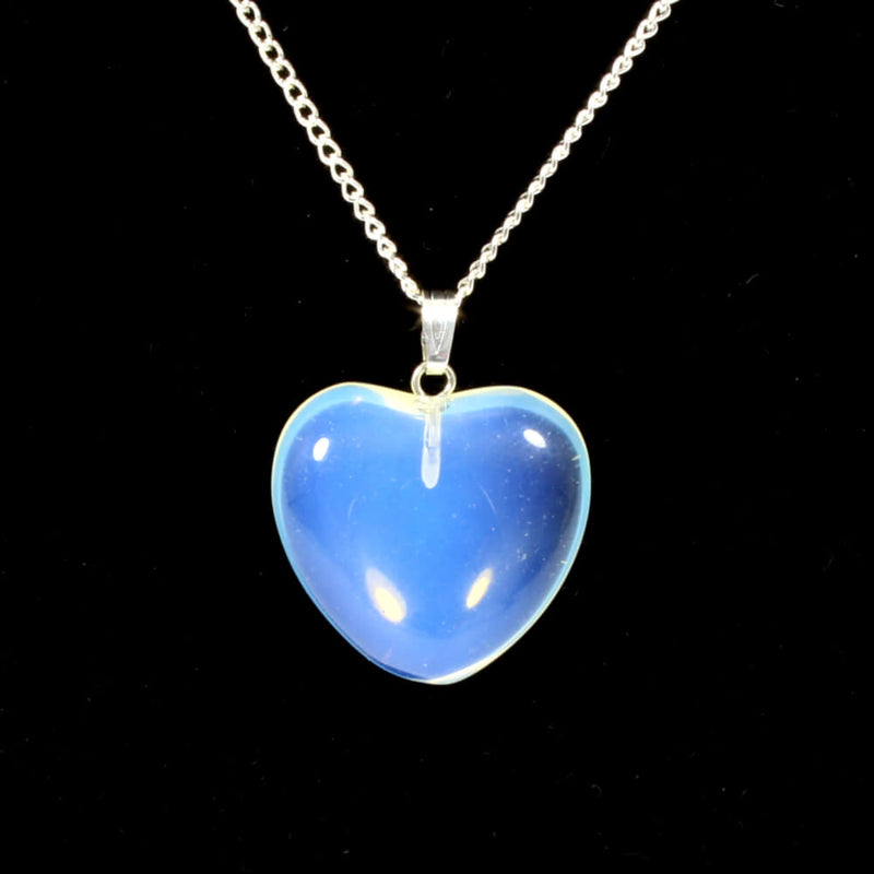 Opalite Heart Pendant With Chain