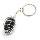 Black Tourmaline Spiral Cage Keyring