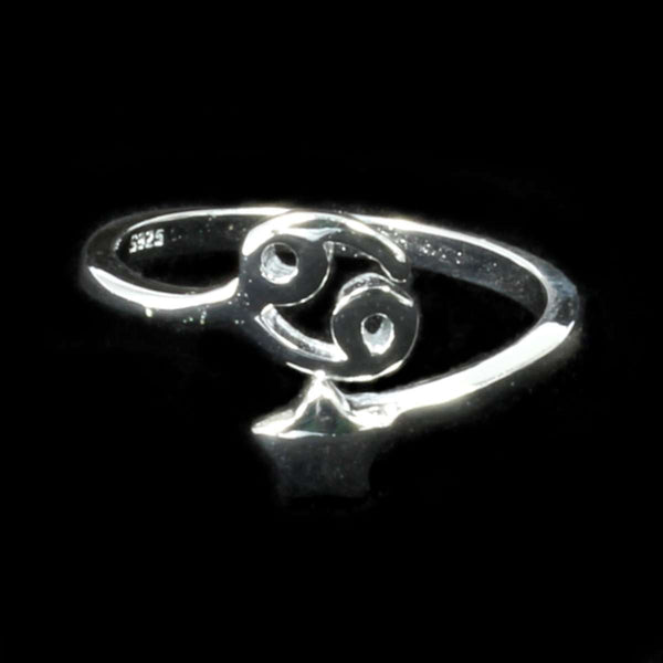 Cancer Zodiac Silver Ring