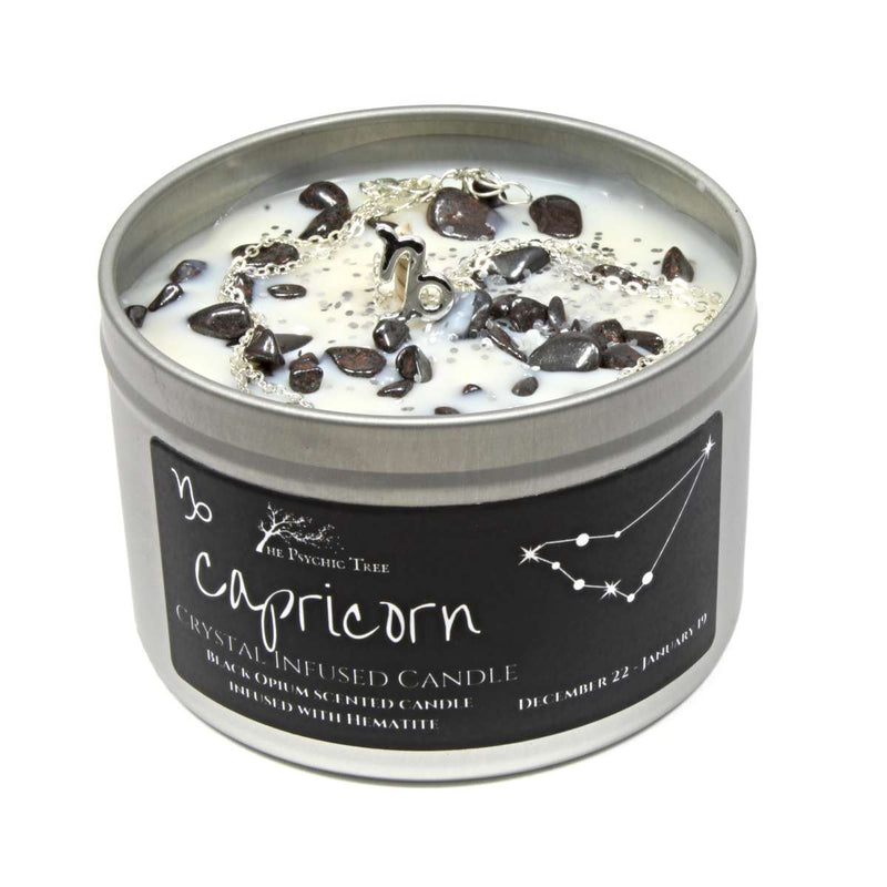 Capricorn - Crystal & Jewellery Scented Zodiac Candle
