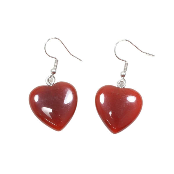 Carnelian Heart Earrings