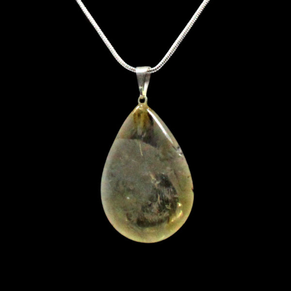 Citrine Teardrop Pendant with Chain