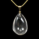 Clear Quartz Teardrop Pendant with Chain