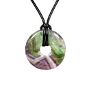 Fluorite Crystal Donut Pendant Necklace