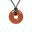 Goldstone Crystal Donut Pendant Necklace
