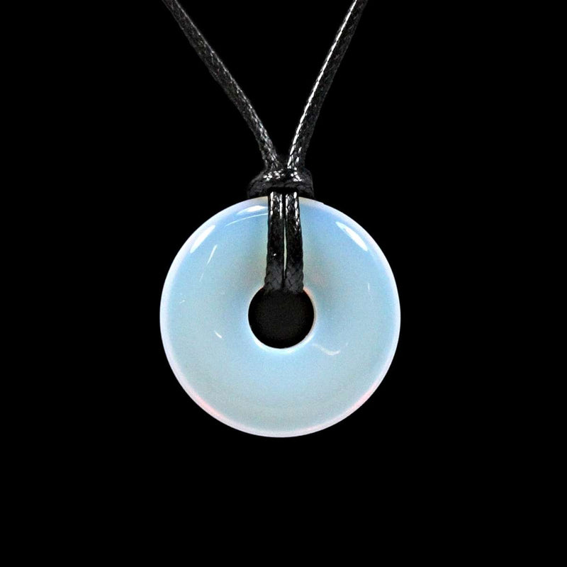 Opalite Crystal Donut Pendant Necklace