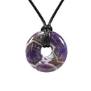 Amethyst Crystal Donut Pendant Necklace