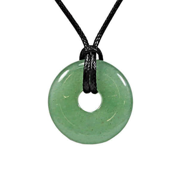 Green Aventurine Crystal Donut Pendant Necklace