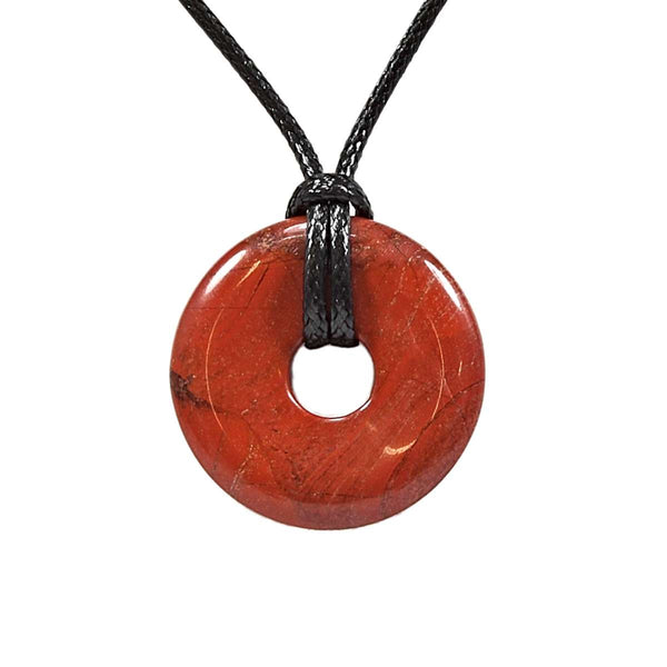 Red Jasper Crystal Donut Pendant Necklace