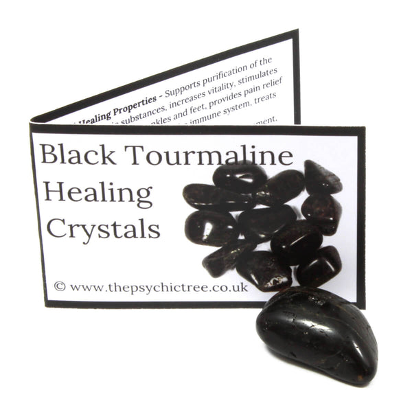 Black Tourmaline Crystal & Guide Pack
