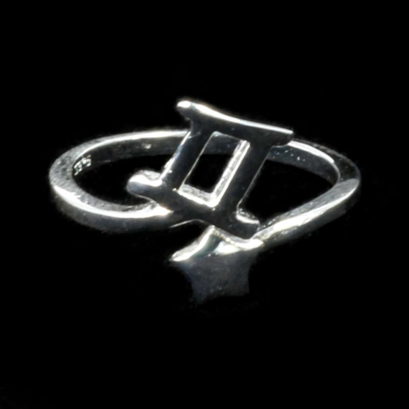Gemini Zodiac Silver Ring