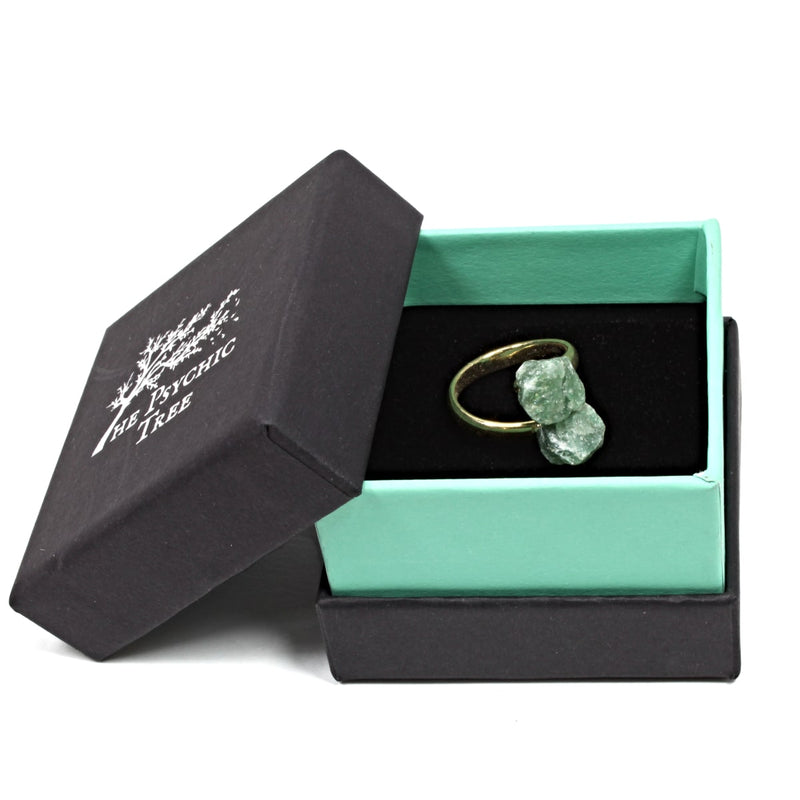 Green Aventurine Crystal Adjustable Ring
