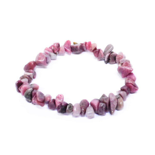 Rhodonite Stone Chip Bracelet