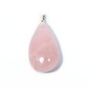 Rose Quartz Teardrop Pendant with Chain