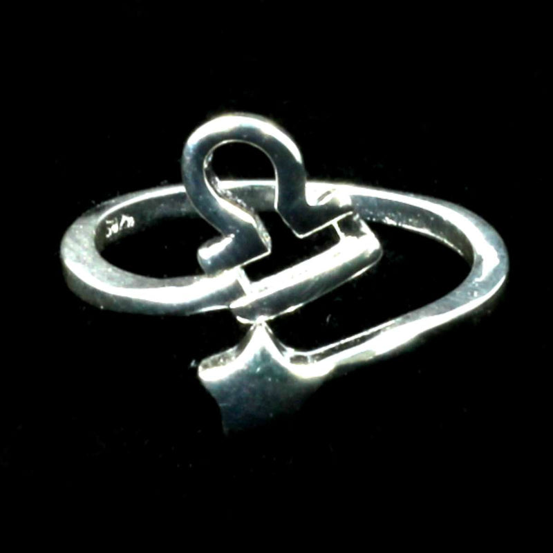 Libra Zodiac Silver Ring