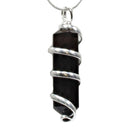 Black Obsidian Point with Spiral Pendant & Chain