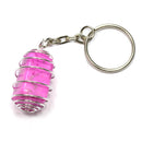 Pink Howlite Spiral Cage Keyring
