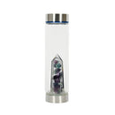 Bewater Power Positive Glass Bottle - Fluorite and Clear Quartz