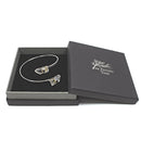 Clear Quartz Crystal Adjustable Silver Bangle