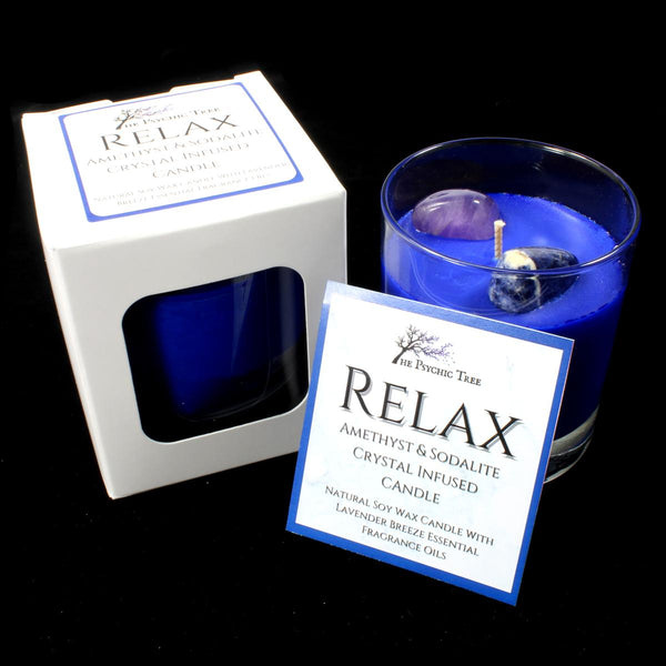 Relax - Crystal Infused Scented Candle
