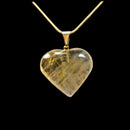 Rutilated Quartz Heart Pendant with Chain