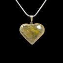 Rutilated Quartz Heart Pendant with Chain