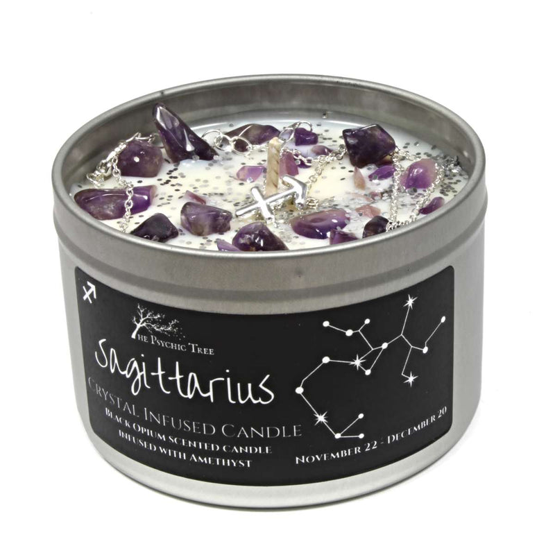 Sagittarius - Crystal & Jewellery Scented Zodiac Candle