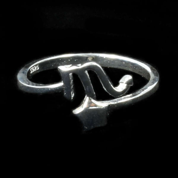 Scorpio Zodiac Silver Ring