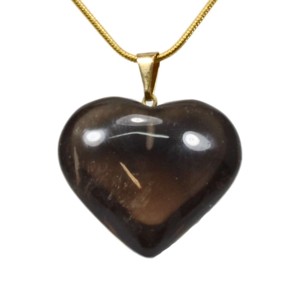 Smokey Quartz Heart Pendant with Chain